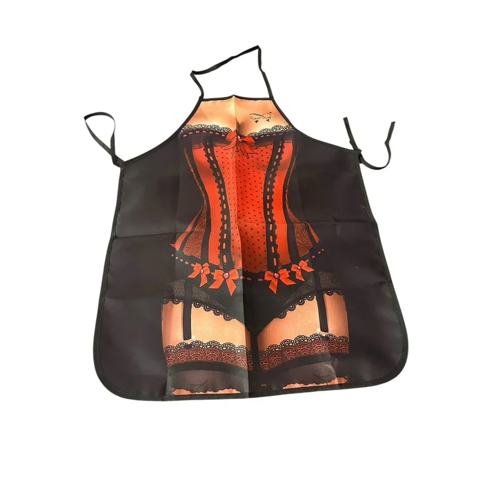 NEW novelty adult‎ ONE SIZE apron full coverage funny SEXY LADY IN RED